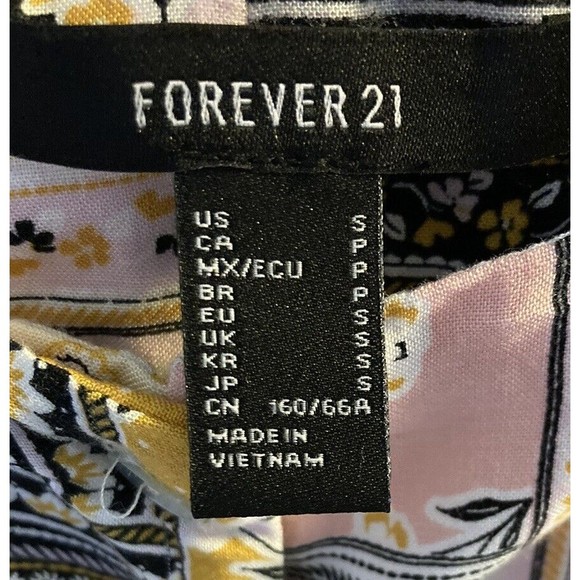 Forever 21 Women's Multicolor Long Sleeve Blouse Romper Floral Size Small EUC‎ - Picture 6 of 9